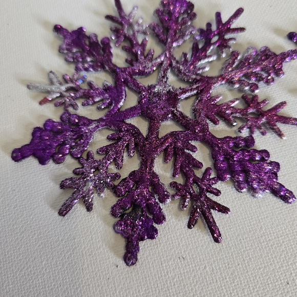 HANDCRAFTED Snowflake Pierced Earrings ARTISAN HANDMADE Holiday Jewelry 4 inches - Picture 14 of 17